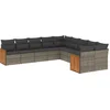 Image de vidaXL - 10-delige - Loungeset - met - kussens - poly - rattan - grijs