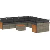 Image de vidaXL - 11-delige - Loungeset - met - kussens - poly - rattan - grijs