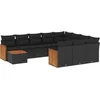 Image de vidaXL - 11-delige - Loungeset - met - kussens - poly - rattan - zwart