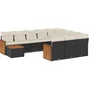Image de vidaXL - 11-delige - Loungeset - met - kussens - poly - rattan - zwart