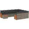 Image de vidaXL - 11-delige - Loungeset - met - kussens - poly - rattan - grijs