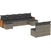 Image de vidaXL - 9-delige - Loungeset - met - kussens - poly - rattan - grijs