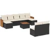 Image de vidaXL - 10-delige - Loungeset - met - kussens - poly - rattan - zwart