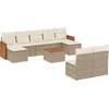 Image de vidaXL - 10-delige - Loungeset - met - kussens - poly - rattan - beige