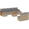 Image de vidaXL - 10-delige - Loungeset - met - kussens - poly - rattan - beige