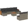 Image de vidaXL - 10-delige - Loungeset - met - kussens - poly - rattan - grijs