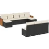 Image de vidaXL - 10-delige - Loungeset - met - kussens - poly - rattan - zwart