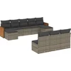Image de vidaXL - 10-delige - Loungeset - met - kussens - poly - rattan - grijs