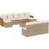 Image de vidaXL - 11-delige - Tuinset - met - kussens - poly - rattan - beige