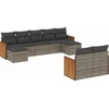 Image de vidaXL - 9-delige - Loungeset - met - kussens - poly - rattan - grijs