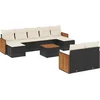 Image de vidaXL - 10-delige - Loungeset - met - kussens - poly - rattan - zwart