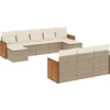 Image de vidaXL - 10-delige - Loungeset - met - kussens - poly - rattan - beige