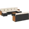 Image de vidaXL - 11-delige - Loungeset - met - kussens - poly - rattan - zwart