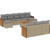 Image de vidaXL - 11-delige - Tuinset - met - kussens - poly - rattan - beige