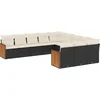 Image de vidaXL - 11-delige - Loungeset - met - kussens - poly - rattan - zwart