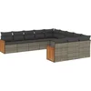 Image de vidaXL - 11-delige - Loungeset - met - kussens - poly - rattan - grijs