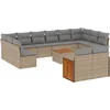 Image de vidaXL - 13-delige - Loungeset - met - kussens - poly - rattan - beige