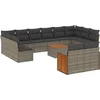 Image de vidaXL - 13-delige - Loungeset - met - kussens - poly - rattan - grijs