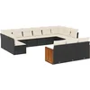 Image de vidaXL - 13-delige - Loungeset - met - kussens - poly - rattan - zwart