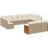 Image de vidaXL - 13-delige - Loungeset - met - kussens - poly - rattan - beige