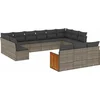 Image de vidaXL - 13-delige - Loungeset - met - kussens - poly - rattan - grijs