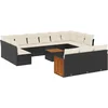 Image de vidaXL - 14-delige - Loungeset - met - kussens - poly - rattan - zwart