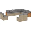 Image de vidaXL - 12-delige - Loungeset - met - kussens - poly - rattan - beige
