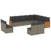 Image de vidaXL - 12-delige - Loungeset - met - kussens - poly - rattan - grijs