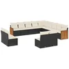 Image de vidaXL - 13-delige - Loungeset - met - kussens - poly - rattan - zwart