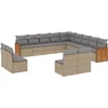 Image de vidaXL - 13-delige - Loungeset - met - kussens - poly - rattan - beige