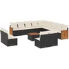 Image de vidaXL - 14-delige - Loungeset - met - kussens - poly - rattan - zwart