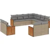 Image de vidaXL - 11-delige - Tuinset - met - kussens - poly - rattan - beige