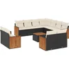 Image de vidaXL - 12-delige - Loungeset - met - kussens - poly - rattan - zwart