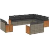 Image de vidaXL - 12-delige - Loungeset - met - kussens - poly - rattan - grijs