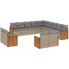 Image de vidaXL - 13-delige - Loungeset - met - kussens - poly - rattan - beige