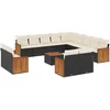 Image de vidaXL - 14-delige - Loungeset - met - kussens - poly - rattan - zwart