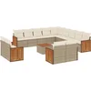 Image de vidaXL - 14-delige - Loungeset - met - kussens - poly - rattan - beige