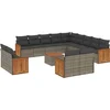 Image de vidaXL - 14-delige - Loungeset - met - kussens - poly - rattan - grijs