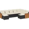 Image de vidaXL - 9-delige - Loungeset - met - kussens - poly - rattan - zwart