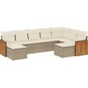 Image de vidaXL - 9-delige - Loungeset - met - kussens - poly - rattan - beige