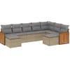 Image de vidaXL - 9-delige - Loungeset - met - kussens - poly - rattan - beige