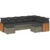 Image de vidaXL - 9-delige - Loungeset - met - kussens - poly - rattan - grijs