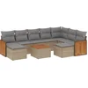 Image de vidaXL - 10-delige - Loungeset - met - kussens - poly - rattan - beige