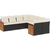 Image de vidaXL - 8-delige - Loungeset - met - kussens - poly - rattan - zwart