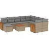 Image de vidaXL - 11-delige - Tuinset - met - kussens - poly - rattan - beige