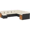 Image de vidaXL - 11-delige - Loungeset - met - kussens - poly - rattan - zwart