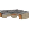 Image de vidaXL - 12-delige - Loungeset - met - kussens - poly - rattan - beige