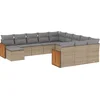 Image de vidaXL - 12-delige - Loungeset - met - kussens - poly - rattan - beige