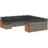 Image de vidaXL - 12-delige - Loungeset - met - kussens - poly - rattan - grijs