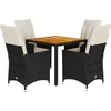 Image de vidaXL - 5-delige - Tuinset - met - kussens - poly - rattan - zwart